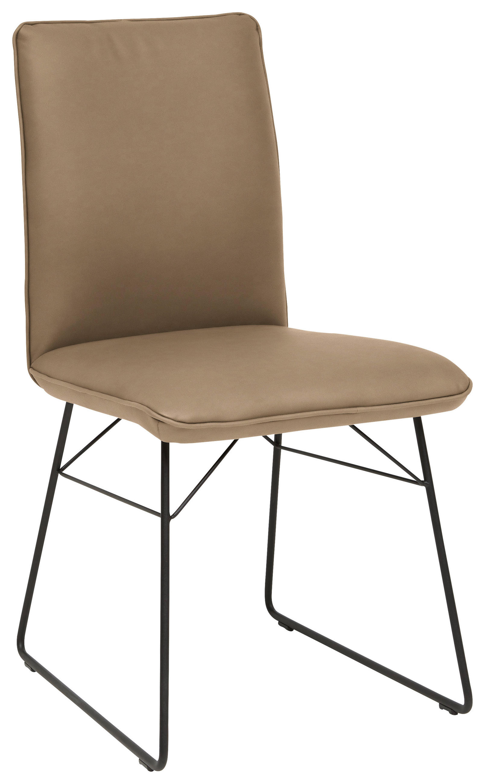 STUHL  in Stahl Mikrofaser Metall, Textil  - Sandfarben/Schwarz, Design, Textil/Metall (46/91/60cm) - Dieter Knoll