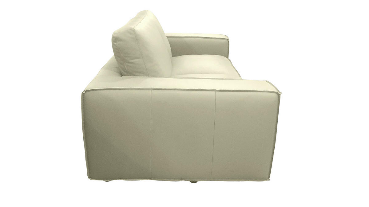 2-SITZER-SOFA VIVO Hellgrau Echtleder  - Hellgrau/Schwarz, Design, Leder/Kunststoff (194,5/76/96cm) - MID.YOU