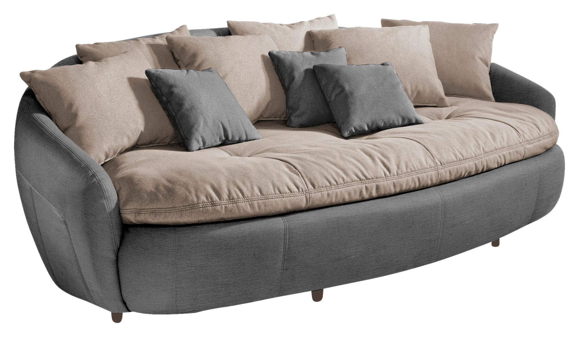 MEGASOFA Webstoff Creme, Taupe  - Taupe/Creme, LIFESTYLE, Textil (238/80/140cm) - MID.YOU