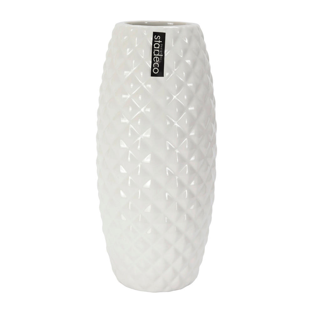 VÁZA, keramika, 25 cm - biela, Basics, keramika (11/25/11cm)