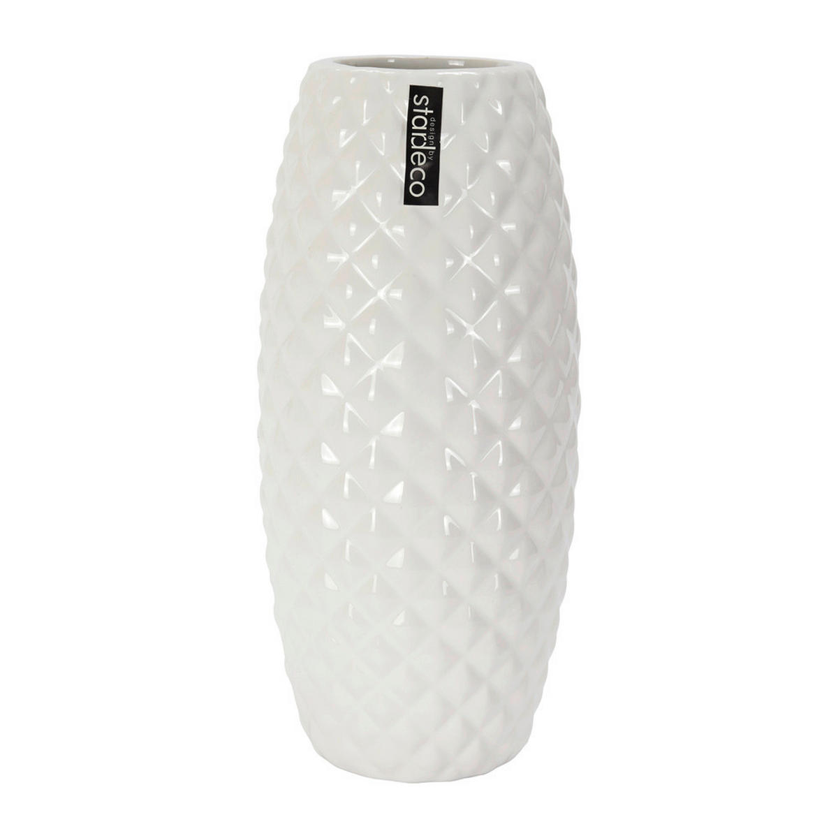 VÁZA, keramika, 25 cm - biela, Basics, keramika (11/25/11cm)