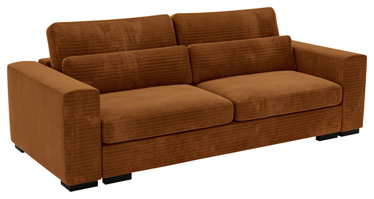 SCHLAFSOFA in Flachgewebe Rostfarben  - Rostfarben/Schwarz, Konventionell, Kunststoff/Textil (236/78/114cm) - Carryhome