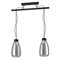 HÄNGELEUCHTE Brickfield 77/20/108,5 cm   - Transparent/Schwarz, Design, Glas/Metall (77/20/108,5cm) - Eglo