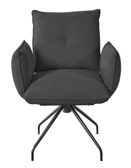 ARMLEHNSTUHL  in Stahl Struktur  - Anthrazit/Schwarz, Design, Textil/Metall (65/90/70cm) - Dieter Knoll