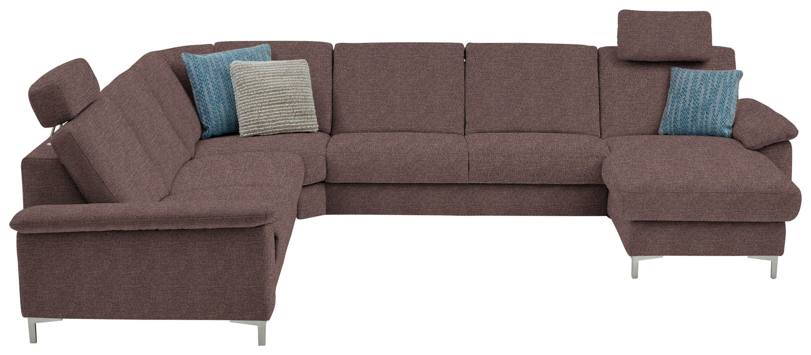 WOHNLANDSCHAFT Chenille Braun  - Alufarben/Braun, Design, Textil/Metall (265/333/170cm) - Dieter Knoll