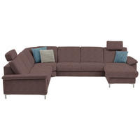 WOHNLANDSCHAFT  in Chenille Braun  - Alufarben/Braun, Design, Textil/Metall (265/333/170cm) - Dieter Knoll