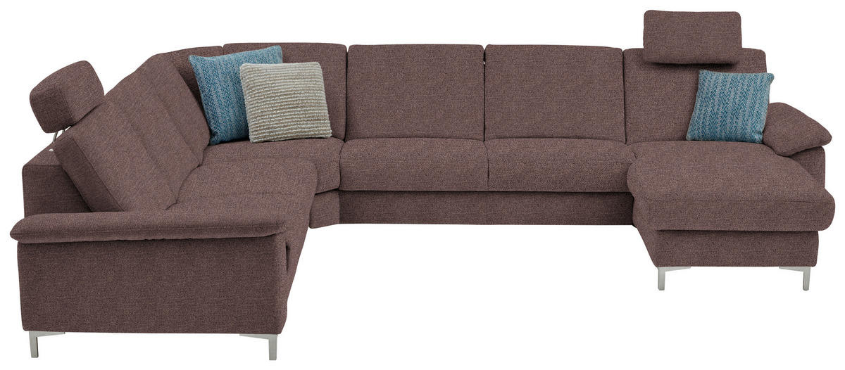 WOHNLANDSCHAFT  in Chenille Braun  - Alufarben/Braun, Design, Textil/Metall (265/333/170cm) - Dieter Knoll