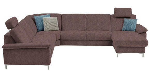 WOHNLANDSCHAFT  in Chenille Braun  - Alufarben/Braun, Design, Textil/Metall (265/333/170cm) - Dieter Knoll