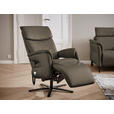 RELAXSESSEL in Leder Graubraun  - Graubraun/Schwarz, Design, Leder/Metall (70/117/85cm) - Dieter Knoll