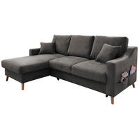 ECKSOFA in Struktur Anthrazit  - Anthrazit/Naturfarben, Konventionell, Holz/Textil (150/228cm) - P & B