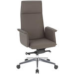 CHEFSESSEL Alufarben, Dunkelgrau  - Dunkelgrau/Silberfarben, KONVENTIONELL, Leder/Kunststoff (65/122/64cm) - Venda