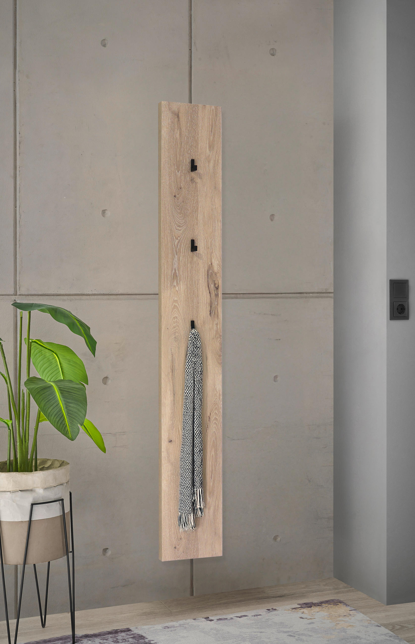 GARDEROBENPANEEL  in 22/170/2 cm  - Eichefarben, Basics, Holzwerkstoff (22/170/2cm) - Carryhome