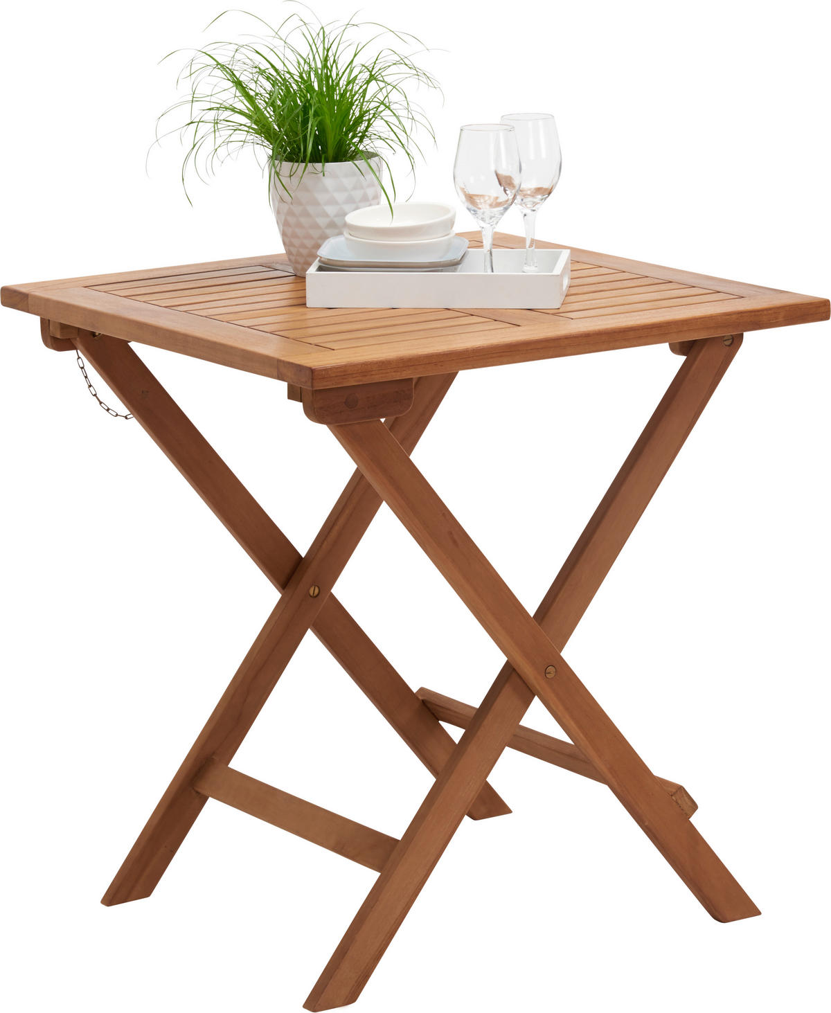 MASĂ PLIANTĂ PENTRU GRĂDINĂ 70/70/75 cm   - culoare lemn tec, Romantik / Landhaus, lemn (70/70/75cm) - Ambia Garden