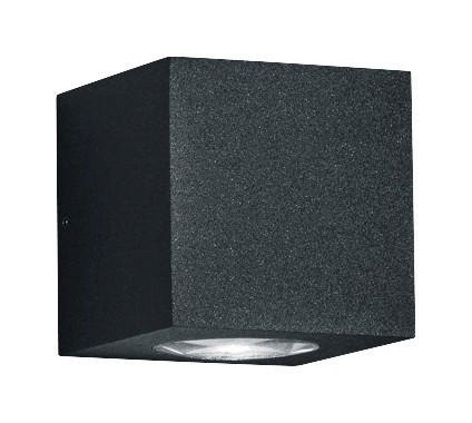 AUßENWANDLEUCHTE Peka 8/8/8 cm   - Graphitfarben, Design, Metall (8/8/8cm) - Helestra