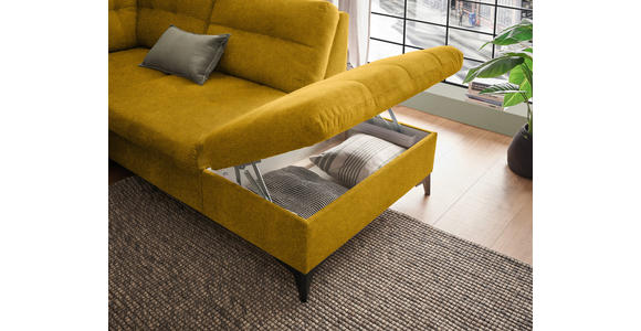 WOHNLANDSCHAFT Gelb Webstoff - Gelb/Schwarz, KONVENTIONELL, Kunststoff/Textil (170/324/218cm) - Carryhome