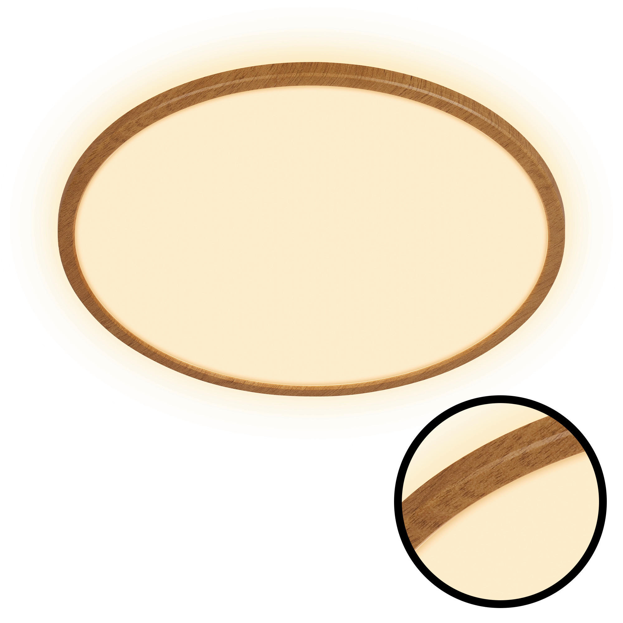 Thumbnail - Led-Paneel Tava Wood, Hellbraun, Kunststoff, rund,rund, F, 3 cm, Lampen & Leuchten, Innenbeleuchtung, Leuchten nach Räum...