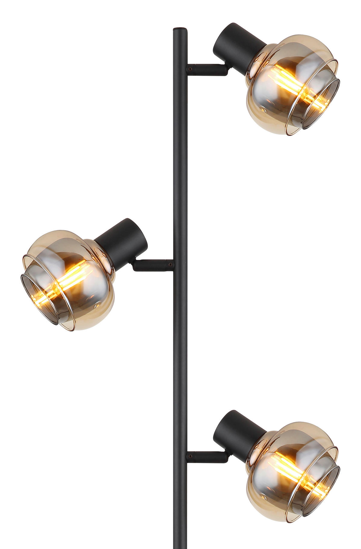 STEHLEUCHTE  25/23 cm   - Schwarz, Basics, Glas/Metall (25/23cm) - Globo