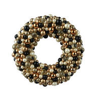 KRANZ - Goldfarben/Schwarz, LIFESTYLE, Kunststoff (33,00/33,00/6,50cm) - X-Mas