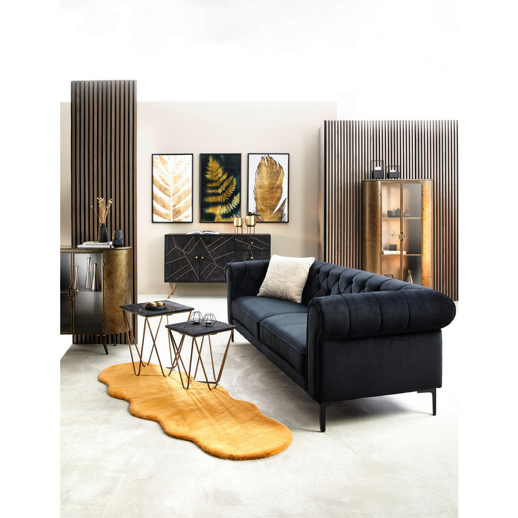 Thumbnail - Ambia Home Wandpaneel, Schwarz, Gold, Metall, Glas, Holzwerkstoff, Federn, 60x100x2.5 cm, Wohnzimmer, Wohnwände, Hängeel...