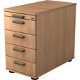 ANSTELLCONTAINER 42,8/72-76/80 cm  - Eichefarben/Silberfarben, KONVENTIONELL, Holzwerkstoff/Kunststoff (42,8/72-76/80cm) - Venda