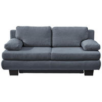 SCHLAFSOFA Macy  mit Fußauswahl, Stoffauswahl, Schlafen auf Sitzhöhe, Rücken echt Blau, Grau  - Wengefarben/Blau, Design, Holz/Textil (203/94/100cm) - Novel