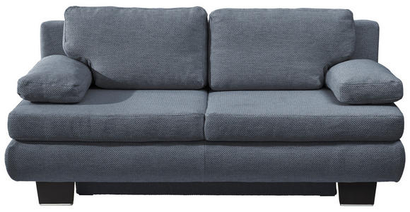 SCHLAFSOFA Macy Blau, Grau Rückenkissen, Armlehnenkissen, Rücken echt  - Wengefarben/Blau, Design, Holz/Textil (203/94/100cm) - Novel