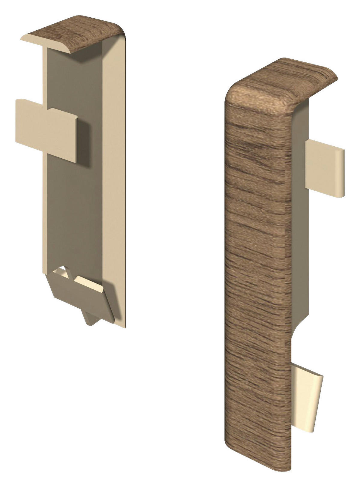 SOCKELLEISTENVERBINDUNGSSTÜCK Nussbaumfarben, Hellbraun  - Hellbraun/Nussbaumfarben, KONVENTIONELL, Kunststoff (1.6/1.2/5.9cm) - Egger Holzwerkstoffe