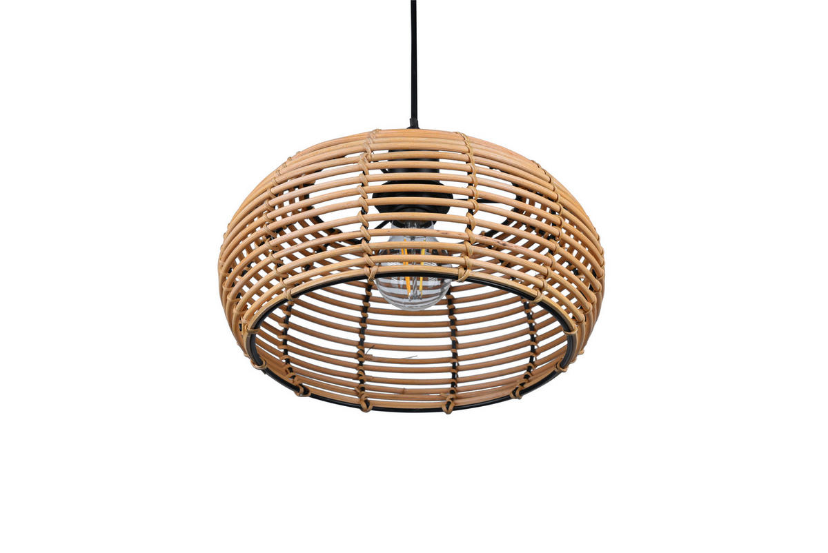 HÄNGLAMPA Inga 29/150 cm  - brun/svart, Natur, metall/trä (29/150cm) - Trio Leuchten