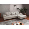 ECKSOFA Weiß Kombination Echtleder/Stoff Vliesstoff  - Schwarz/Weiß, KONVENTIONELL, Leder/Textil (279/185cm) - Sit & More