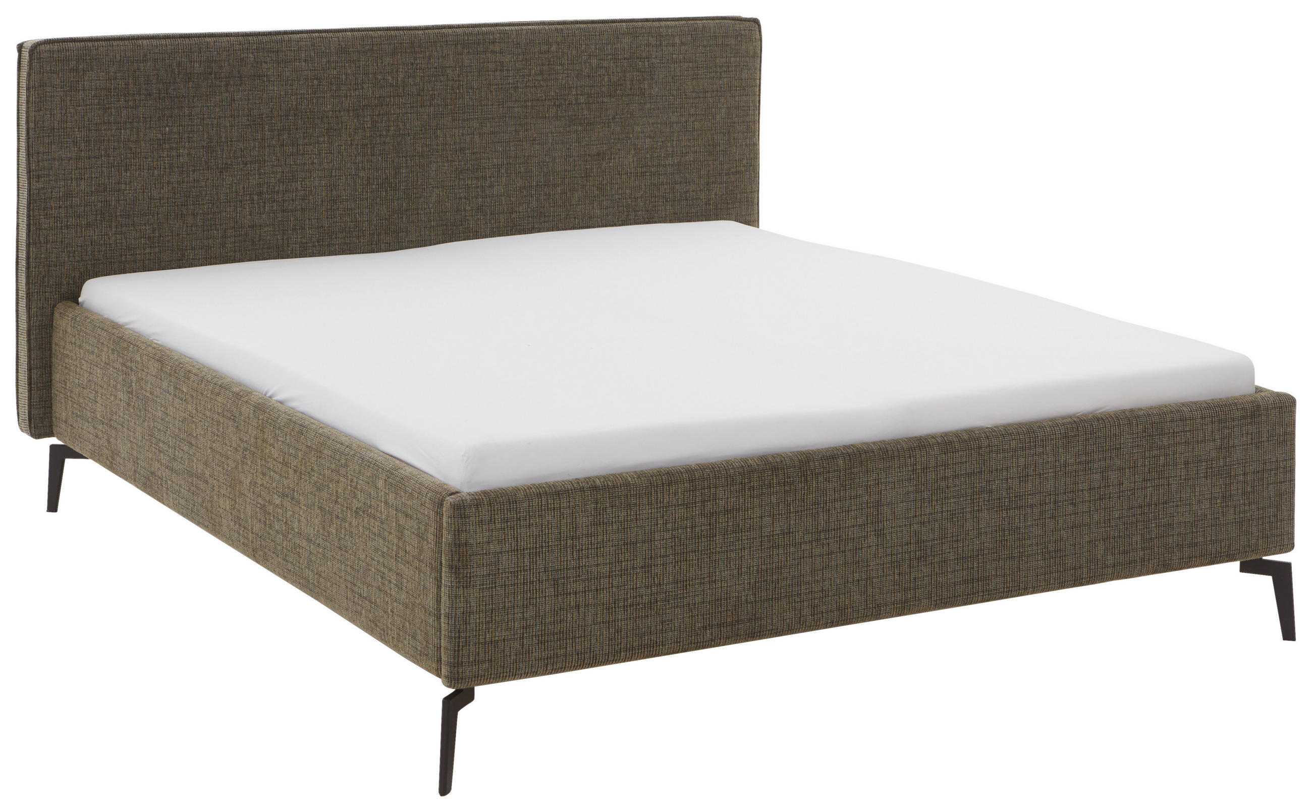 POLSTERBETT 160/200 cm,  in Olivgrün, Lattenrost, Bettkasten,  - Birkefarben/Buchefarben, Design, Holz/Textil (160/200cm) - home24