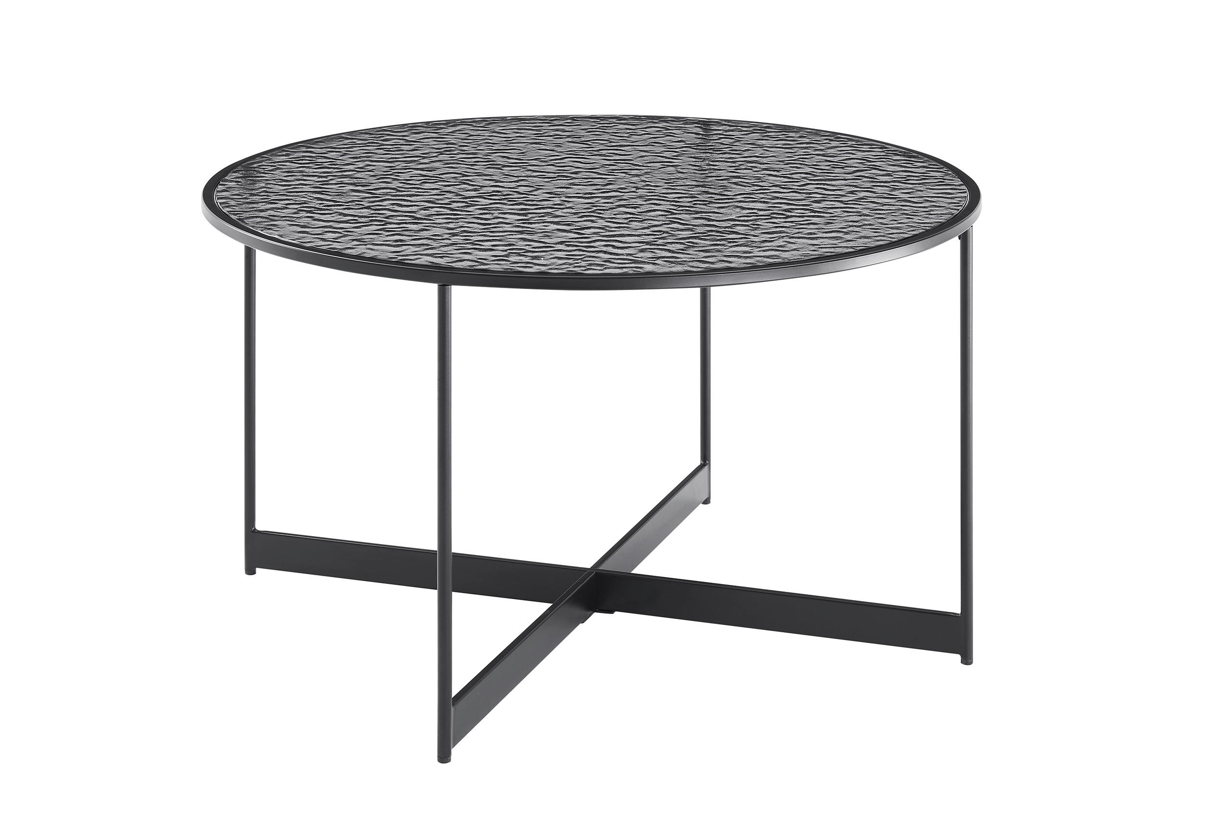 COUCHTISCH Rauchglas 80/80/45 cm rund Schwarz  - Schwarz, Design, Glas/Metall (80/80/45cm) - Livetastic