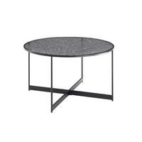 COUCHTISCH Rauchglas 80/80/45 cm rund Schwarz  - Schwarz, Design, Glas/Metall (80/80/45cm) - Livetastic