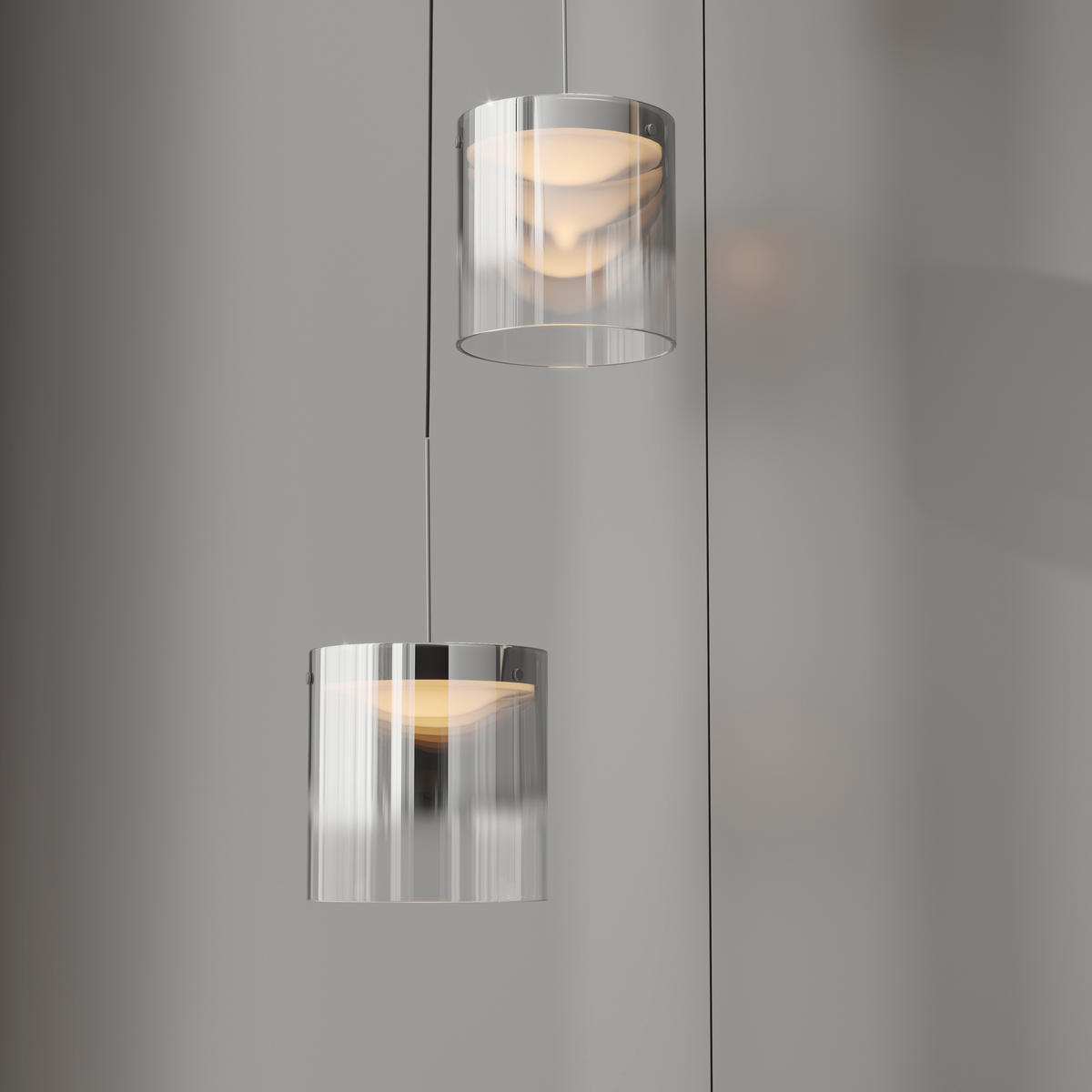 ZÁVESNÉ LED SVIETIDLO, 40/180 cm  - čierna, Design, kov/sklo (40/180cm) - Dieter Knoll