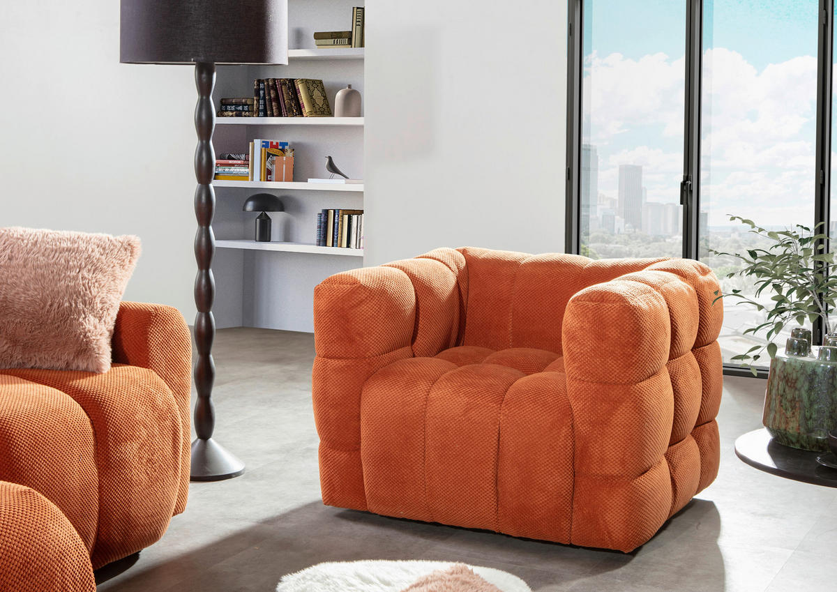 FOTEL - fekete/rozsdavörös, Konventionell, textil/fém (97/71/87cm) - Carryhome