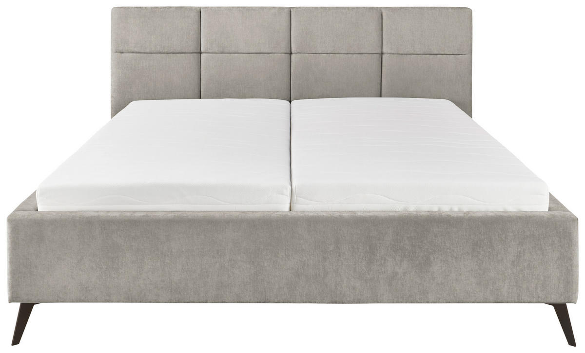 POLSTERBETT 180/200 cm,  in Grau,  - Schwarz/Grau, KONVENTIONELL, Textil/Metall (180/200cm) - SetOne by Musterring