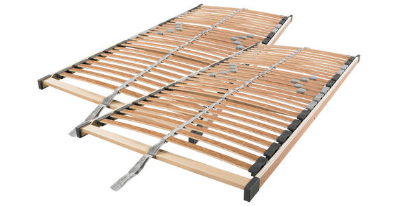 LATTENROSTSET 180/200 cm Mittelzone verstellbar, Birke  - Ahornfarben, Basics, Holz (180/200cm) - Sleeptex