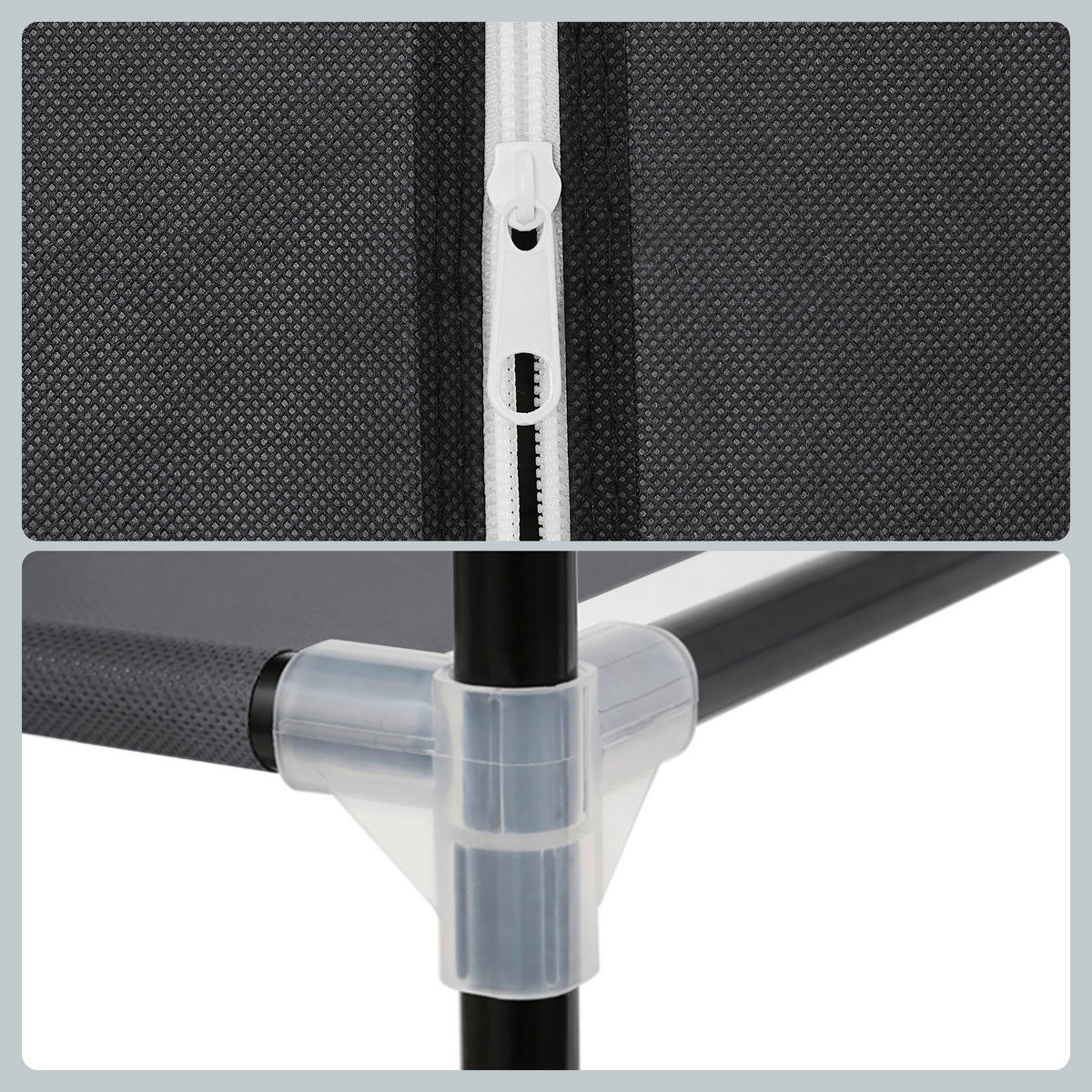 STOFFSCHRANK Grau  - Grau, Basics, Textil/Metall (75/160/45cm) - Boxxx