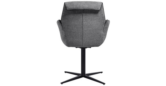 ARMLEHNSTUHL in Eisen Mikrofaser - Schwarz/Grau, Design, Textil/Metall (61/88/62cm) - Novel
