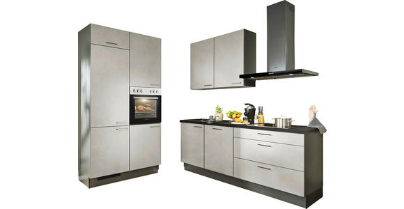 ECKKÜCHE 120/220 cm in Graphitfarben, Schwarz, Sandfarben - Sandfarben/Schwarz, Design, Holzwerkstoff/Metall (120/220cm) - Xora