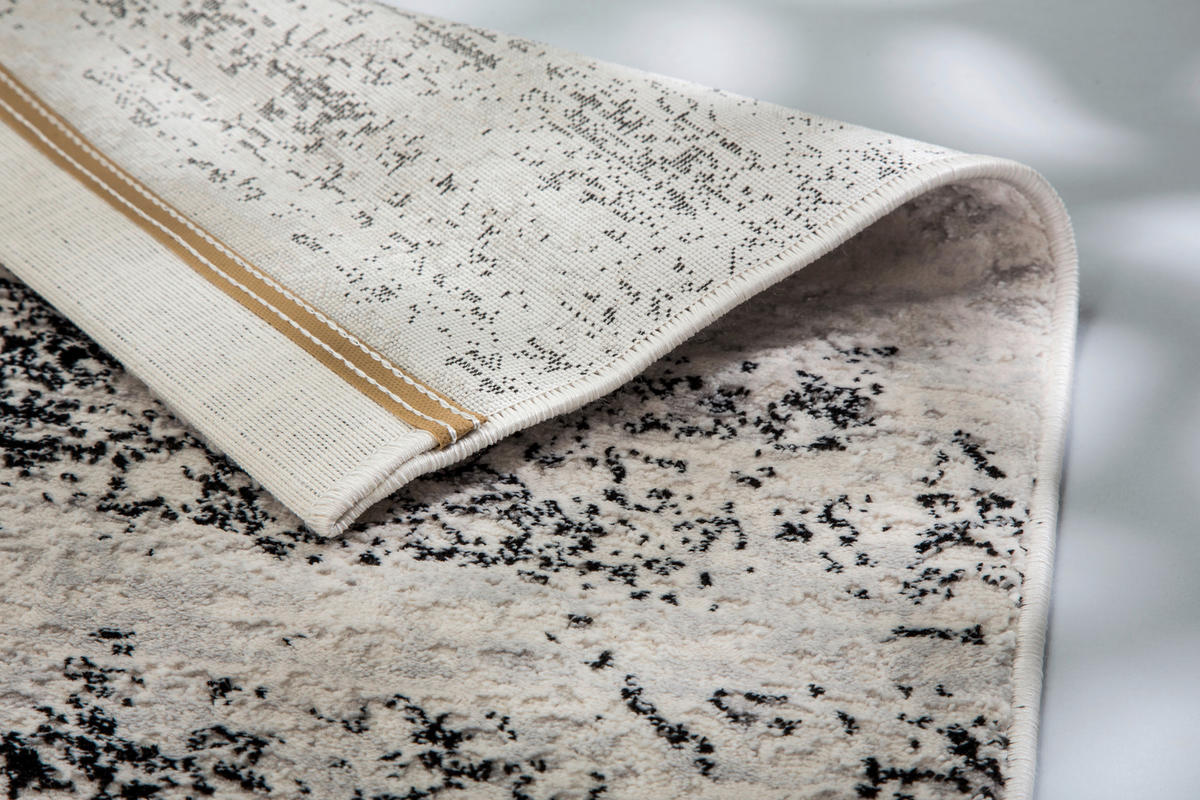 WEBTEPPICH Antea 133/190 cm Antea Schwarz, Beige  - Beige/Schwarz, Design, Textil (133/190cm) - Schöner Wohnen