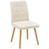 STUHL Samt Beige, Eichefarben Eiche massiv  - Eichefarben/Beige, MODERN, Holz/Textil (47/89/61cm) - MID.YOU