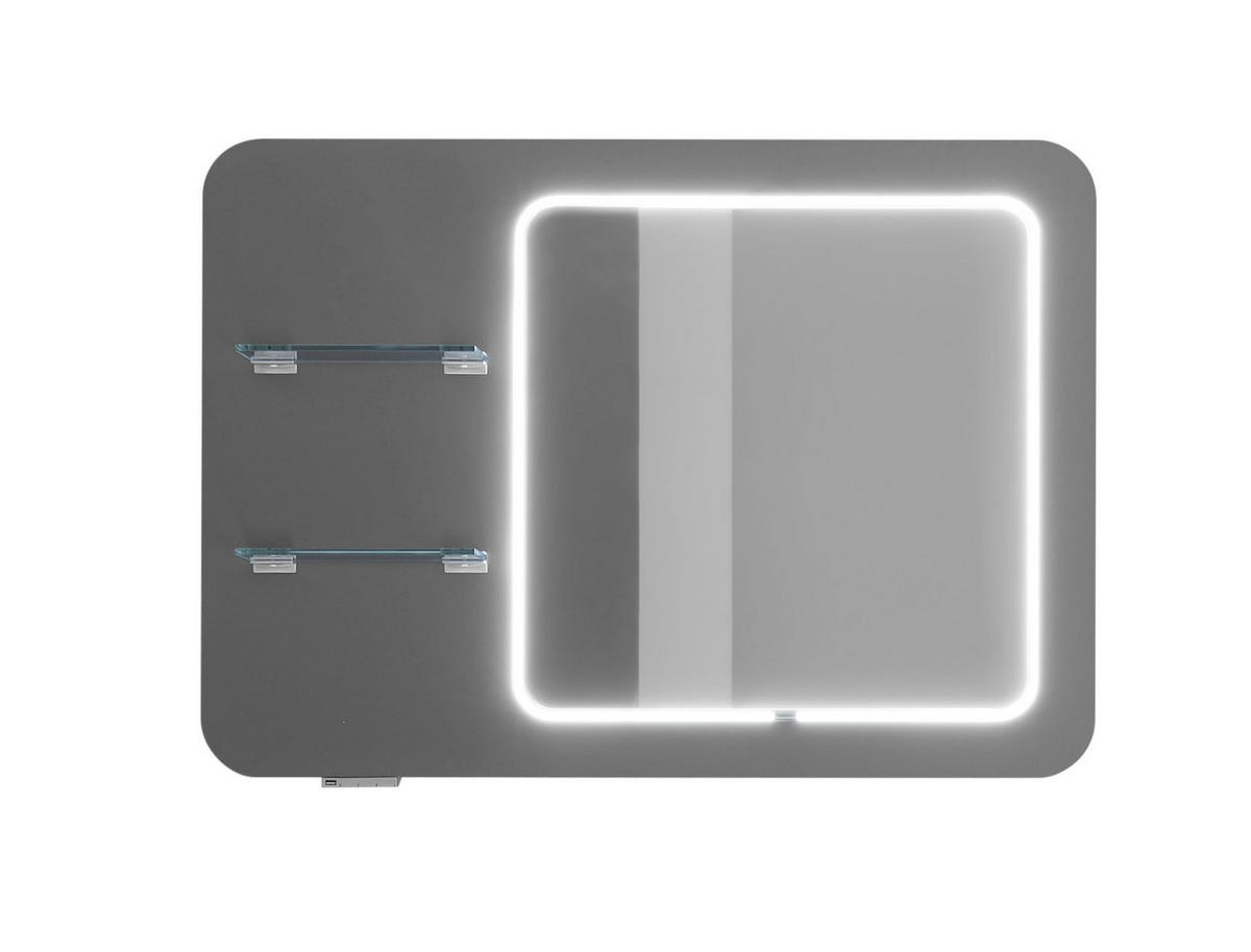 BADEZIMMERSPIEGEL 105/75/3,2 cm  - Grau, MODERN, Glas/Holzwerkstoff (105/75/3,2cm) - Sadena