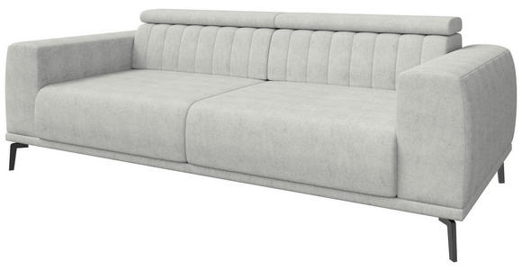 3-SITZER-SOFA  in Webstoff Naturfarben  - Schwarz/Naturfarben, KONVENTIONELL, Textil/Metall (240/80/113cm) - Carryhome
