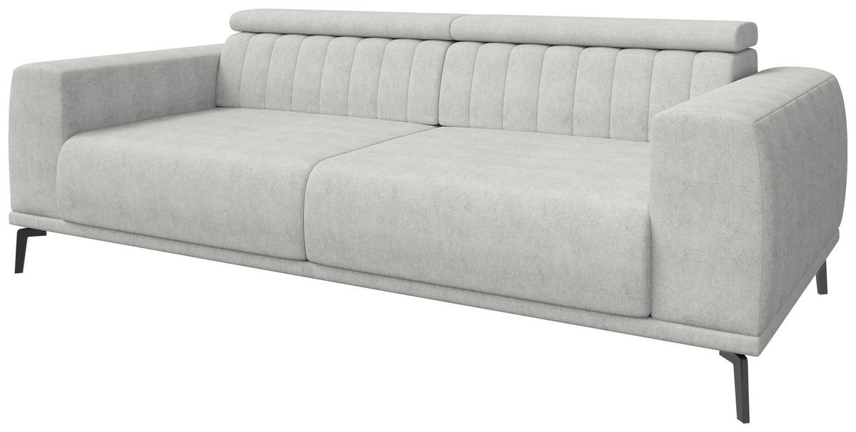3-SITZER-SOFA Webstoff Naturfarben  - Schwarz/Naturfarben, KONVENTIONELL, Textil/Metall (240/80/110cm) - Carryhome
