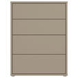 KOMMODE , 75/99/35 cm, 4 Schublade(n)  - Taupe/Silberfarben, Trend, Holzwerkstoff/Kunststoff (75/99/35cm) - Carryhome