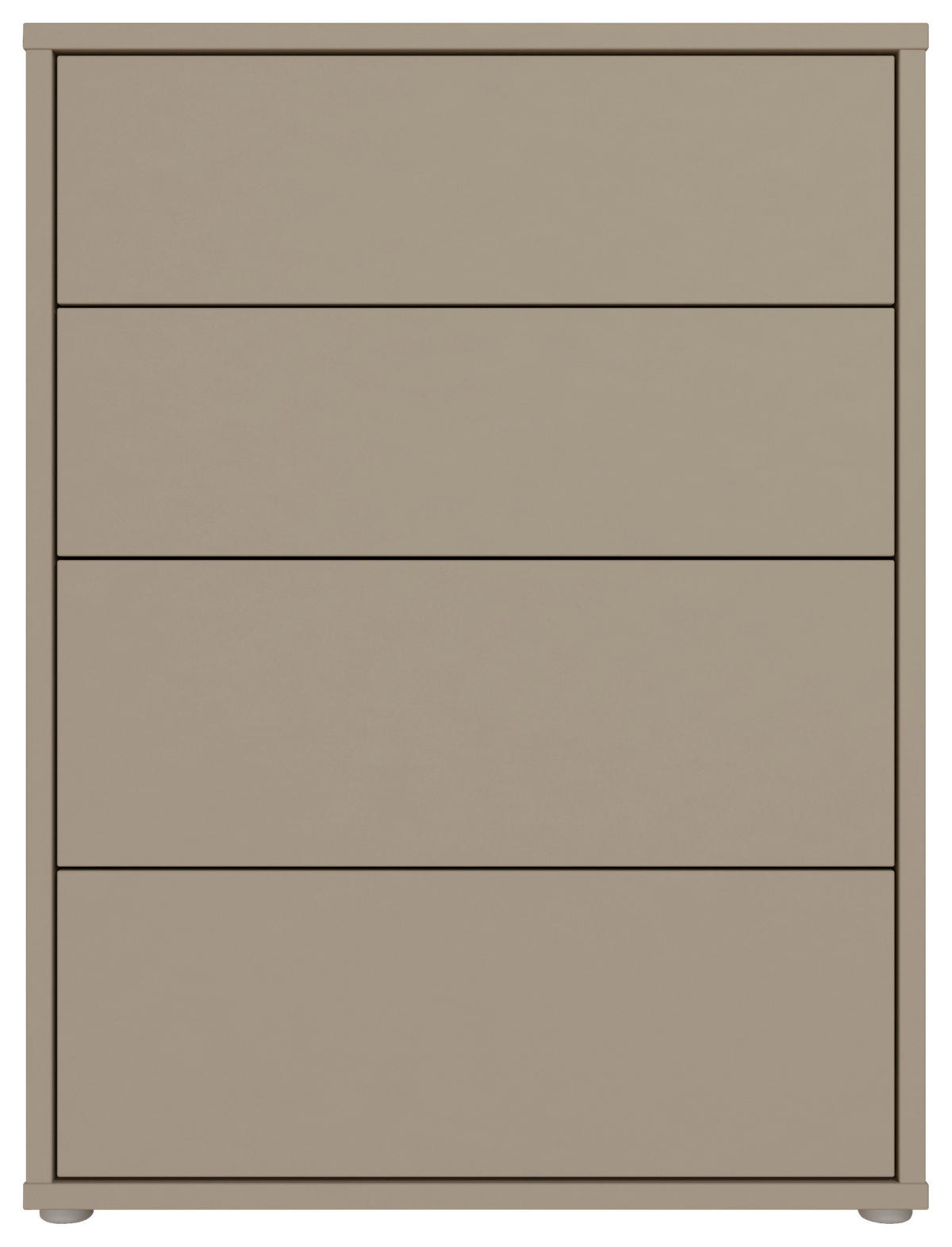 KOMMODE , 75/99/35 cm, 4 Schublade(n)  - Taupe/Silberfarben, Trend, Holzwerkstoff/Kunststoff (75/99/35cm) - Carryhome