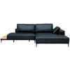 ECKSOFA  in Echtleder Dunkelblau  304/201 cm  - Schwarz/Dunkelblau, Design, Leder/Metall (304/201cm) - Belluti