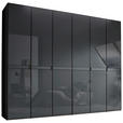 DREHTÜRENSCHRANK 298/240/63 cm 6-türig Grau  - Schwarz/Grau, Design, Glas/Holzwerkstoff (298/240/63cm) - Dieter Knoll