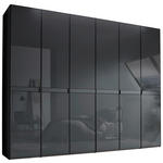 DREHTÜRENSCHRANK 298/240/63 cm 6-türig Grau  - Schwarz/Grau, Design, Glas/Holzwerkstoff (298/240/63cm) - Dieter Knoll