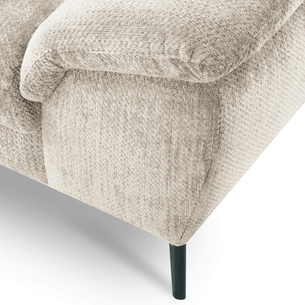 ECKSOFA  Webstoff Weiss  - Weiss/Schwarz, Design, Textil/Metall (195/268cm) - Livetastic